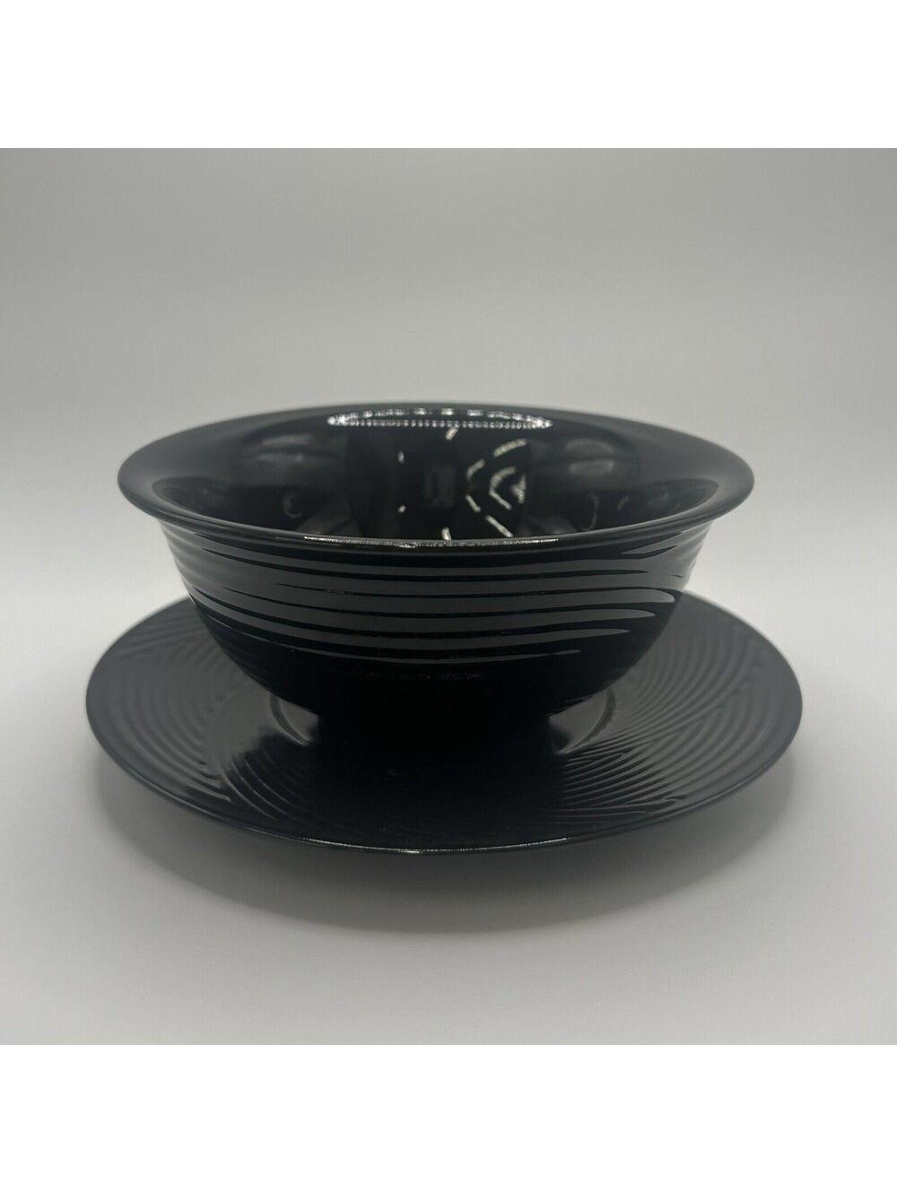 DANSK Midnight Black Small Bowl & Plate Set
